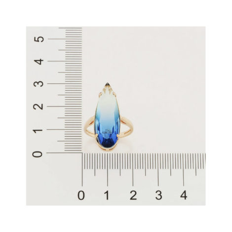 512830 maxi anel dourado cristal gota azul bicolor curacao blue marca rommanel loja revendedora brilho folheados 5