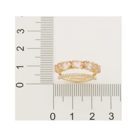 512837 anel dourado duplo aro cravejado com zirconias aro composto de cristais ovais rosa marca rommanel loja revendedora brilho folheados 5