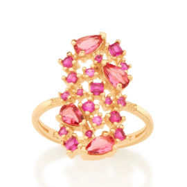 512838 anel dourado com zirconias e cristais rosas curacao blue marca rommanel loja revendedora brilho folheados 4