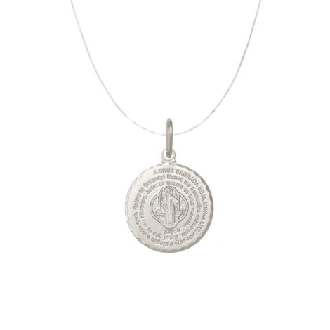 corrente veneziana 50cm em prata com pingente oracao de sao bento em prata joia antialergica loja brilho folheados