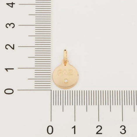 542248 pingente medalha escrito paz com 1 zirconia branca marca rommanel loja revendedora brilho folheados 2