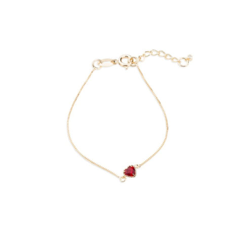 1700415 pulseira delicada com pingente coracao vermelha marca sabrina joias loja brilho folheados 1