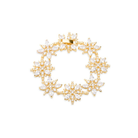 1700442 pulseira festa flor quadrada com zirconias joia folheada ouro marca sabrina joias loja brilho folheados 1