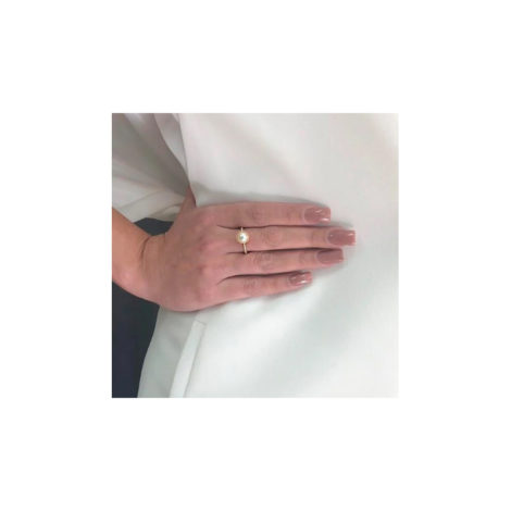 1911026 anel aro bolinhas com meia perola solitaria marca sabrina joias loja brilho folheados foto modelo 1