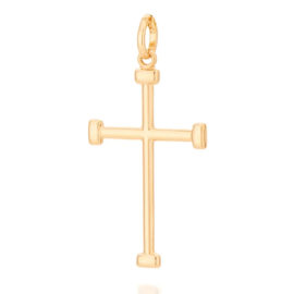 542208 pingente no formato cruz crucifixo com pontas retangulares marca rommanel loja revendedora brilho folheados 1
