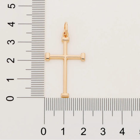 542208 pingente no formato cruz crucifixo com pontas retangulares marca rommanel loja revendedora brilho folheados 2