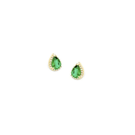 1690255 brinco delicado gota de zirconia verde com zirconias brancas brilhantes ao redor sabrina joias loja revendedora brilho folheados 1