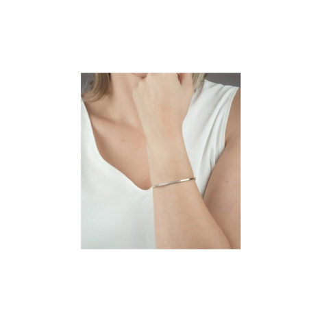 1717400 bracelete fino bipartido com meia fileira de zirconias brancas marca rommanel loja brilho folheados foto modelo