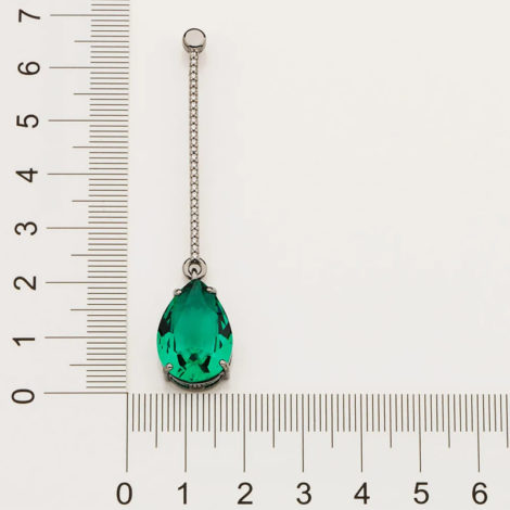 420056 brinco fio cravejado composto por zirconia cristal verde folheada a rodio negro marca rommanel loja revendedora brilho folheados 4