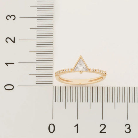 512848 anel solitario cravejado composto por zirconia triangular folheado a ouro marca rommanel loja revendedora brilho folheados 4