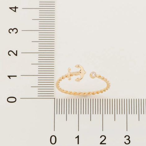 512878 anel ajustável formado por aro formato corda composto por âncora e zircônia marca rommanel loja revendedora brilho folheados 4