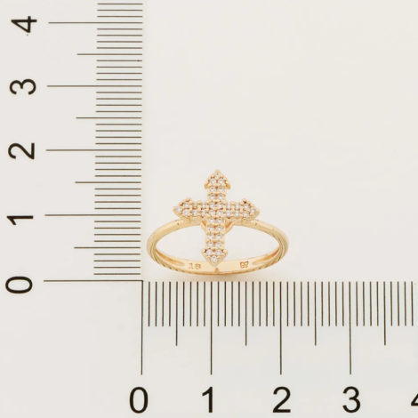 512900 anel composto por cruz cravejada folheado a ouro marca rommanel loja revendedora brilho folheados 2