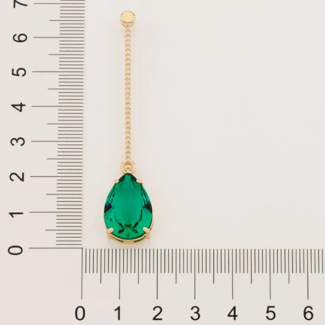 526418 brinco fio cravejado composto por zirconia cristal verde folheada a ouro marca rommanel loja revendedora brilho folheados 4