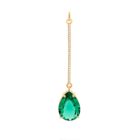 542233 pingente fio cravejado composto por cristal verde folheada a ouro marca rommanel loja revendedora brilho folheados