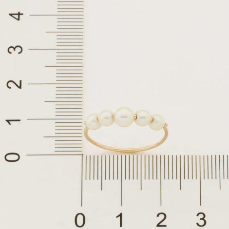 512864 anel delicado aro fino e liso composto por 5 pérolas marca rommanel loja revendedora brilho folheados 4