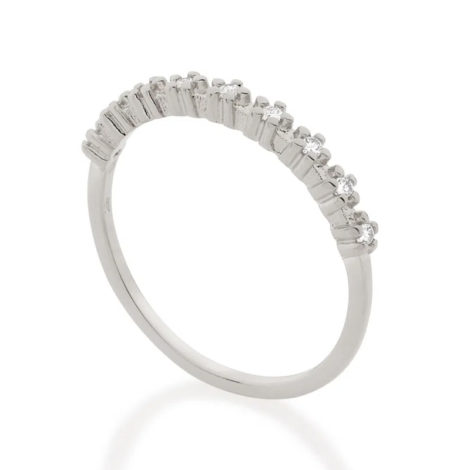 110848 anel meia alianca com flores de zirconias prateado colecao cores da vida marca rommanel loja revendedora brilho folheados 2
