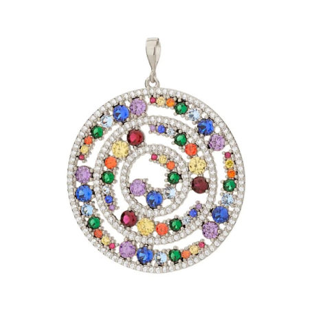 140824 pingente mandala roda da vida com zirconias coloridas colecao cores da vida marca rommanel loja revendedora brilho folheados