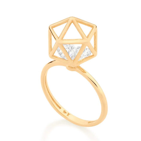 512904 anel dourado aro fino com peca geometrica com 2 zirconias brancas brilhantes colecao cores da vida rommanel loja brilho folheados 4