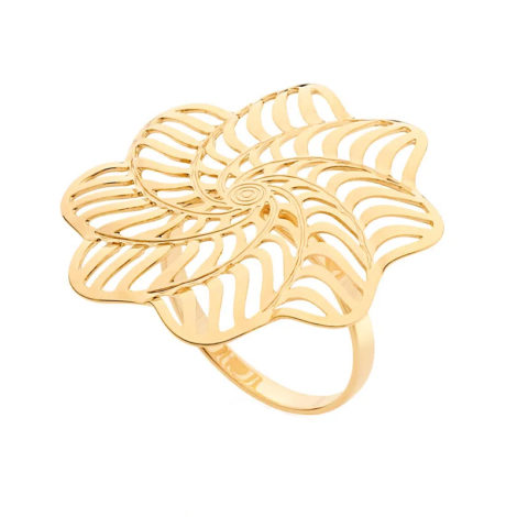 512917 maxi anel formado por flor estilizada colecao origens rommanel loja brilho folheados