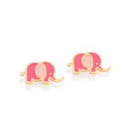 526492 brinco infantil elefante resina rosa colecao cores da vida marca rommanel loja brilho folheados 4