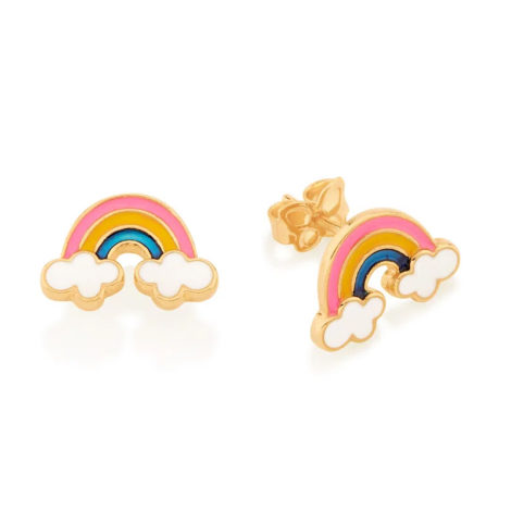 526500 brinco infantil arco iris resina colorida colecao cores da vida marca rommanel loja revendedora brilho folheados 1
