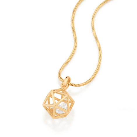 542269 pingente dourado formato geometrico icosaedro 2 zirconias brancas brilhantes colecao cores da vida rommanel loja brilho folheados 1