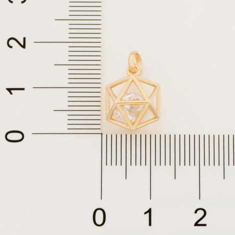 542269 pingente dourado formato geometrico icosaedro 2 zirconias brancas brilhantes colecao cores da vida rommanel loja brilho folheados 2
