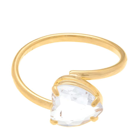 511598 anel aro liso cristal branco no formato de coração colecao dia dos namorados marca rommanel loja revendedora brilho folheados 2