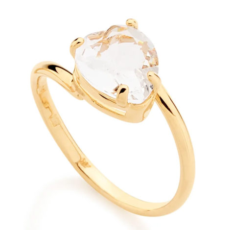511598 anel aro liso cristal branco no formato de coração colecao dia dos namorados marca rommanel loja revendedora brilho folheados