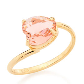 511598 anel aro liso cristal rosa no formato de coração colecao dia dos namorados marca rommanel loja revendedora brilho folheados