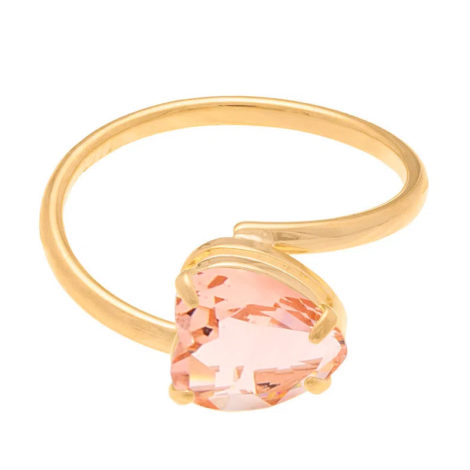 511598 anel aro liso cristal rosa no formato de coração colecao dia dos namorados marca rommanel loja revendedora brilho folheados 2