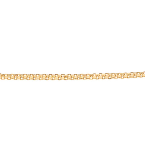 Foto fundo branco de detalhes da corrente diamantada folheada a ouro, cor dourado, da marca Rommanel. Código 532327