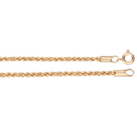 Foto fundo branco do cordão de elos trançados folheado a ouro, cor dourada, da marca Sabrina Joias. Código 93E45